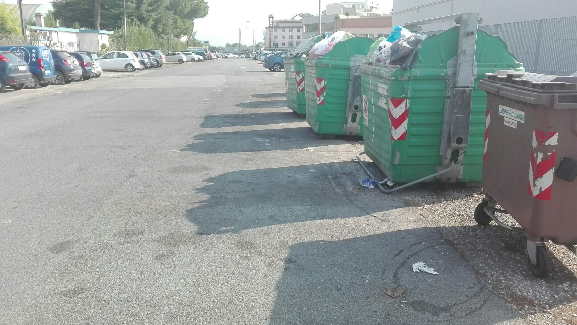 Cassonetti nel degrado a Latina