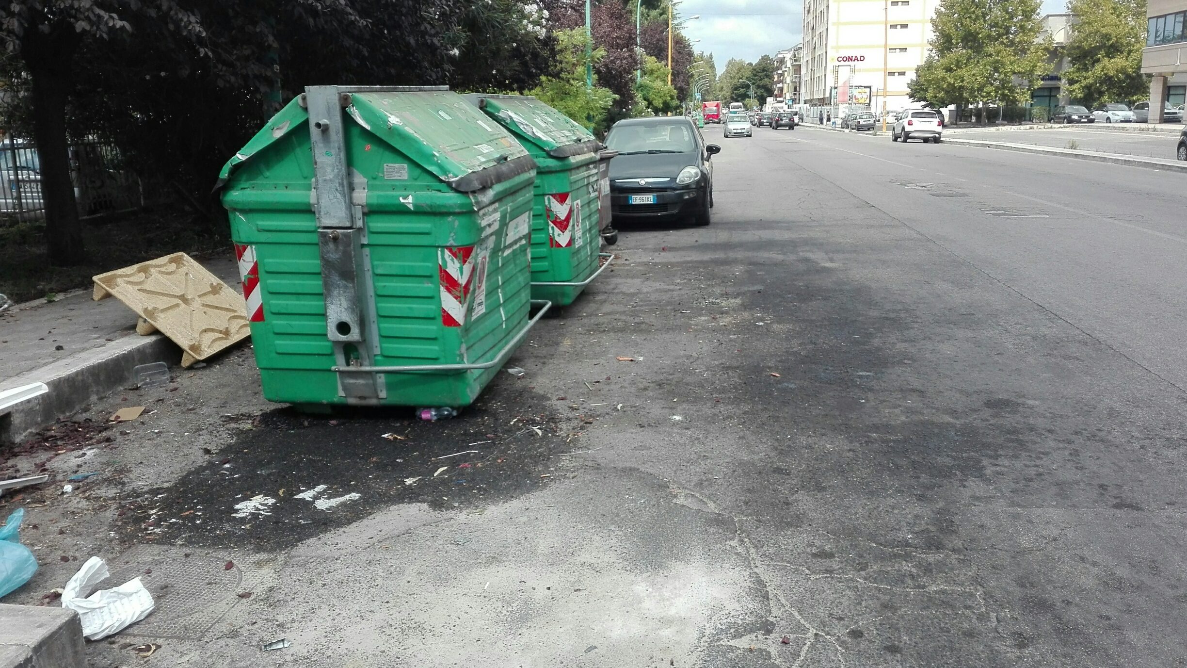 Cassonetti nel degrado a Latina