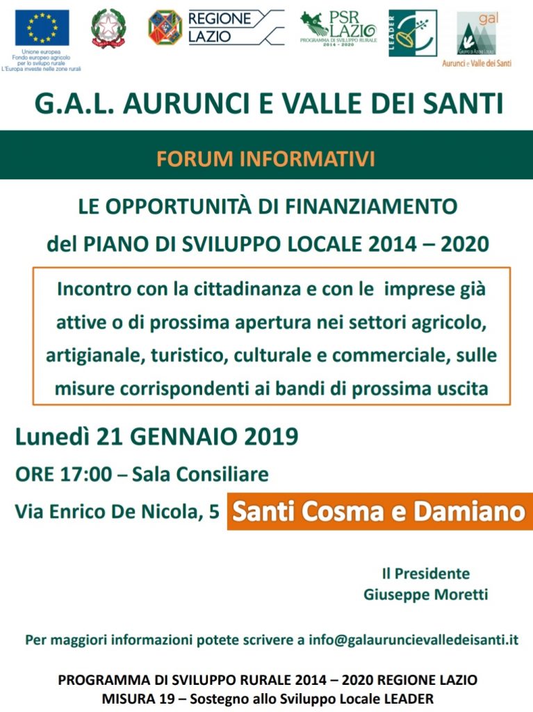 Locandina incontro 21.01.2019