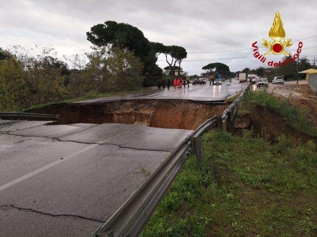 Voragine sulla Pontina a Terracina