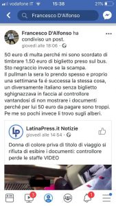 Post razzista di D'Alfonso