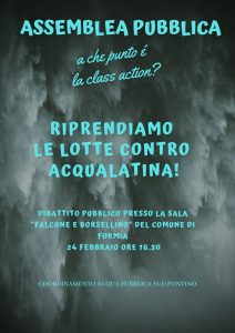 Comitato Class Action Acqualatina hanno notificato, come avevano già fatto trapelare lo scorso mese, il ricorso per Cassazione contro l'ordinanza della Corte d'Appello del 21 dicembre scorso