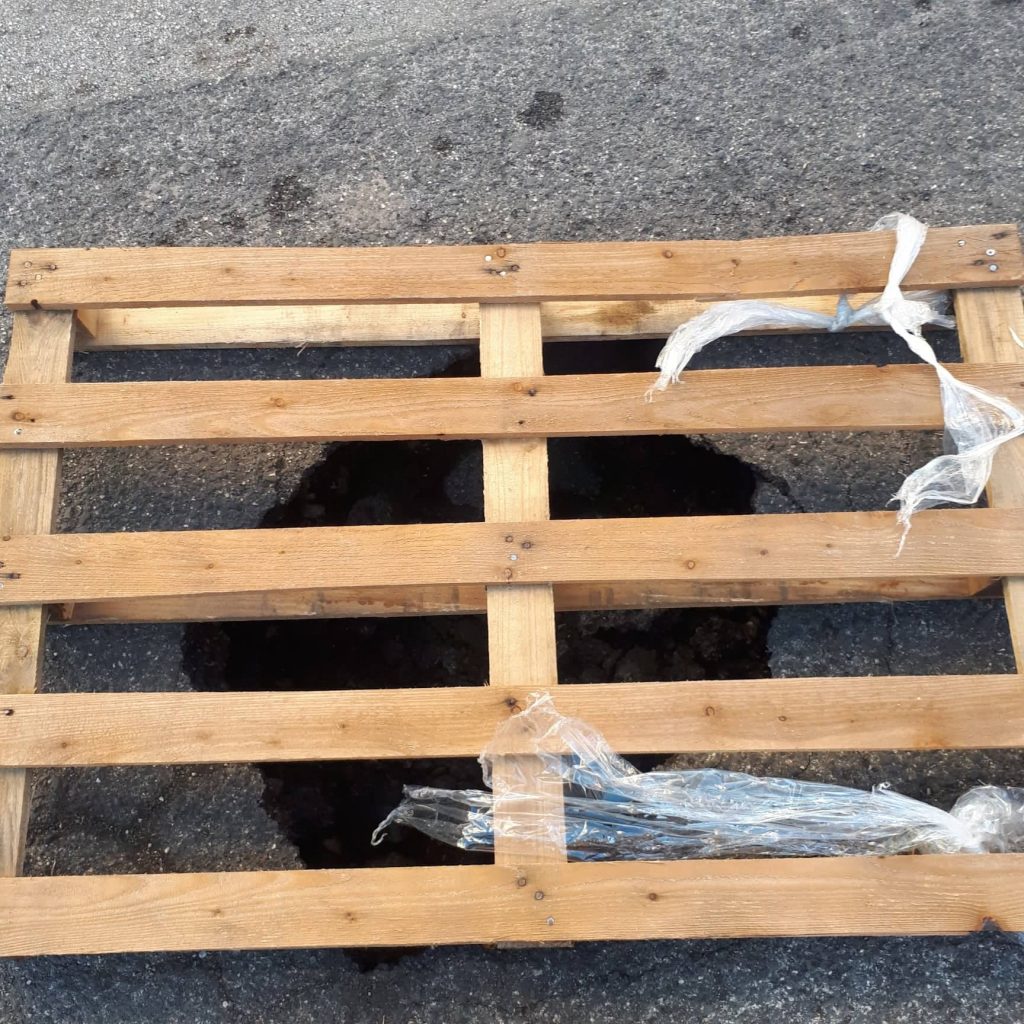 Voragine a Via Monti, Latina