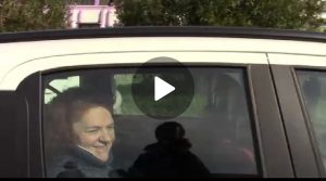 Flaminia Tosini in un fermo immagine delle riprese fatte da Latina Tu nel giorno della manifestazione di febbraio