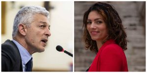 Il Presidente della Commissione Antimafia Nicola Morra e Vittoria Baldino, deputata e membro della Commissione