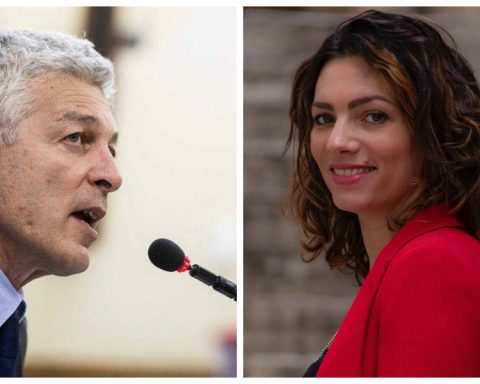 Il Presidente della Commissione Antimafia Nicola Morra e Vittoria Baldino, deputata e membro della Commissione
