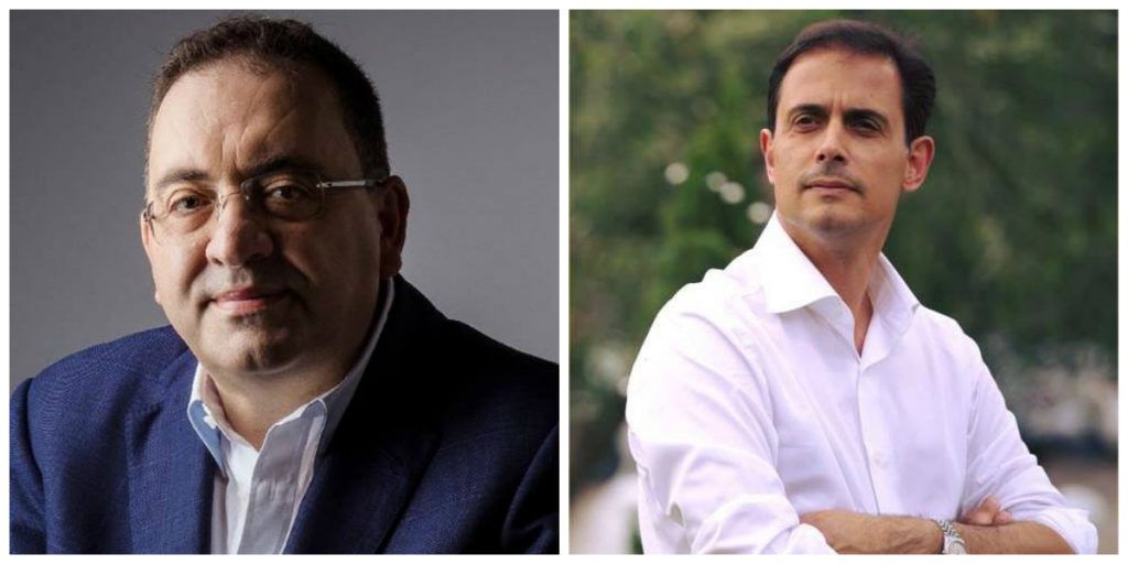 Il Sindaco di Aprilia, Antonio Terra, e il consigliere comunale e provinciale Domenico Vulcano. L'appello del Comitato Tutela dell'Ambiente e Salute Pubblica si riferisce sopratutto a loro