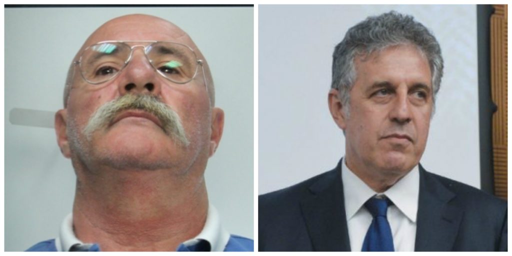 Silvio Guerrera pentito di Cosa Nostra, arrestato a Latina per stalking, e il pm Nino Di Matteo, simbolo del processo sulla Trattativa Stato-mafia