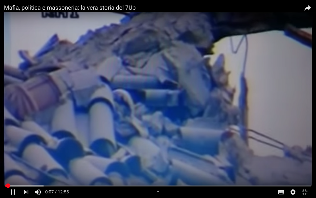 Il Seven Up appena esploso - fermo immagine del servizio Rai mandato in onda sul Tg1 in data 3 agosto 1985