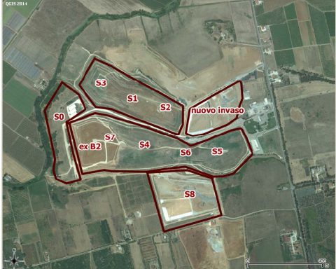 Mappa degli invasi della discarica di Borgo Montello a Latina
