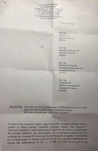 La contro-diffida degli ex assessori rivolta al Sindaco e ai dirigenti del Comune di Formia
