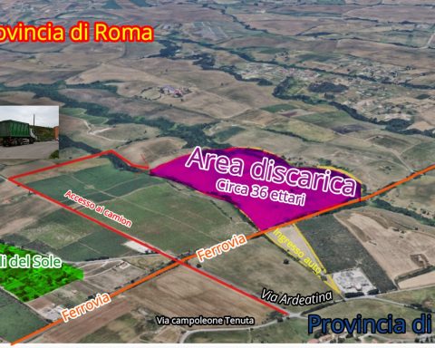 L'area della discarica a Casalazzara, Aprilia