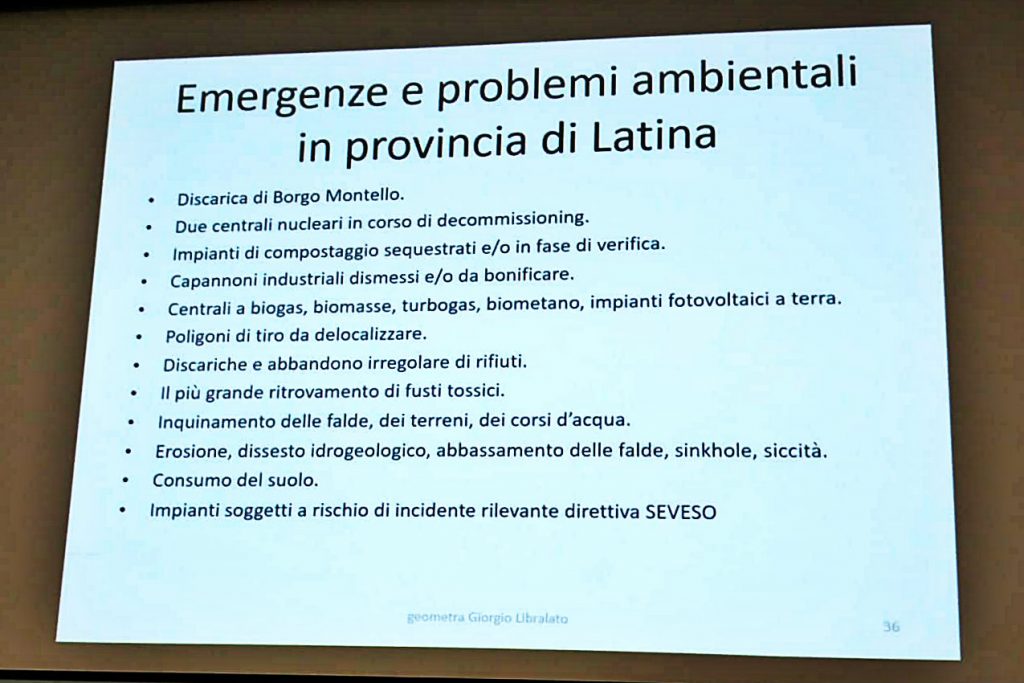 emergenze e problemi ambientali in provincia di latina
