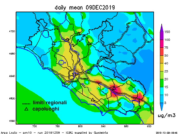Dati Arpa Lazio 10 dicembre