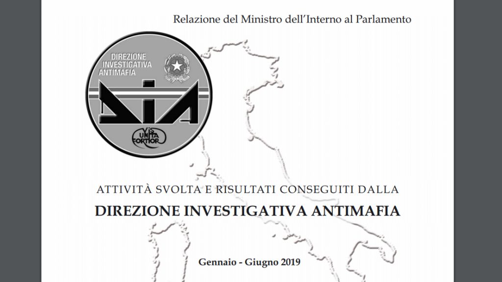 DIA ANTIMAFIA RELAZIONE 2019