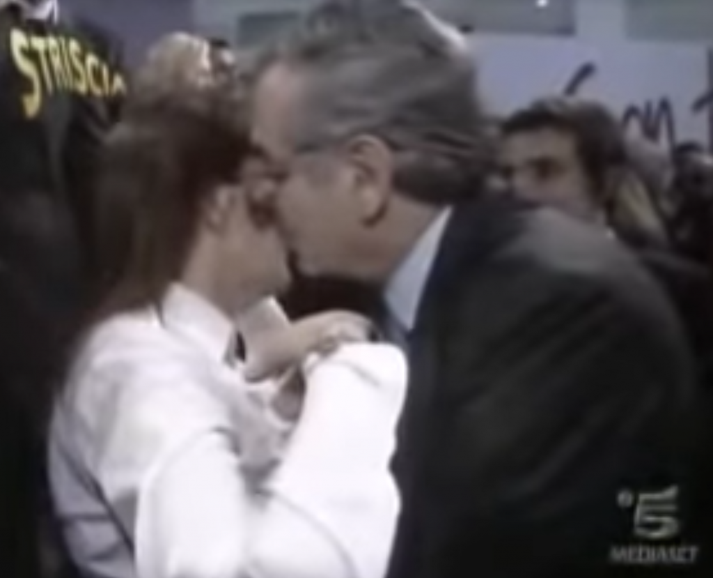 Renata Polverini e Vincenzo Zacchero in un frame del video per cui RTI dovrà risarcire l'ex sindaco per 50mila euro