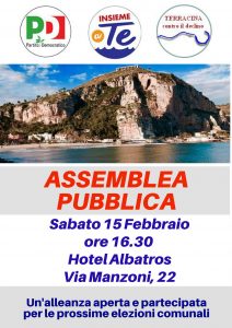 La locandina dell'Assemblea pubblica che si è tenuta sabato 15 febbraio a cui ha partecipato Europa Verde Terracina