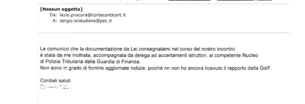 Sergio Sciaudone - Esposto sul cimitero di Latina depositato alla Corte dei conti poi trasferito alla guardia di Finanza - Nucleo Polizia tributaria