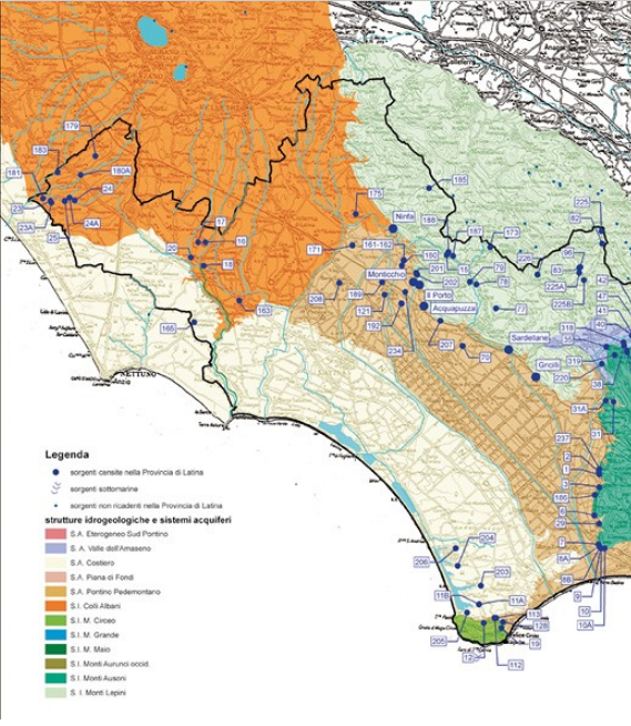 strutture idrogeologiche e sistemi acquiferi agro pontino latina