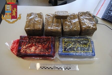 La droga sequestrata venerdì 17 aprile dalla Squadra Mobile di Latina