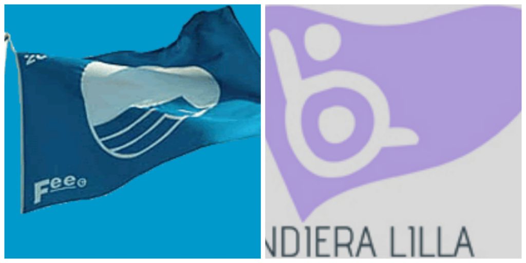 Bandiera blu e bandiera lilla