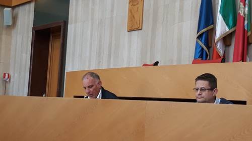 A destra Carlo Medici Presidente della Provincia e Sindaco di Pontinia