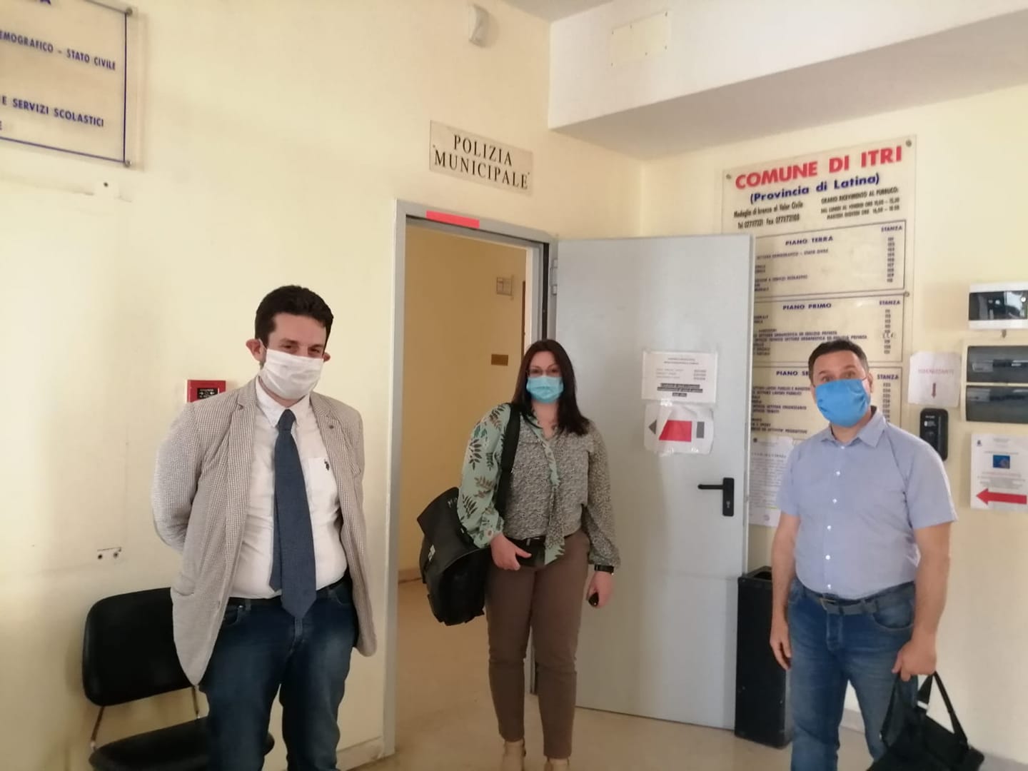 Da sinistra i tre consiglieri di opposizione di Itri Giovanni Cece, Vittoria Maggiarra e Osvaldo Agresti