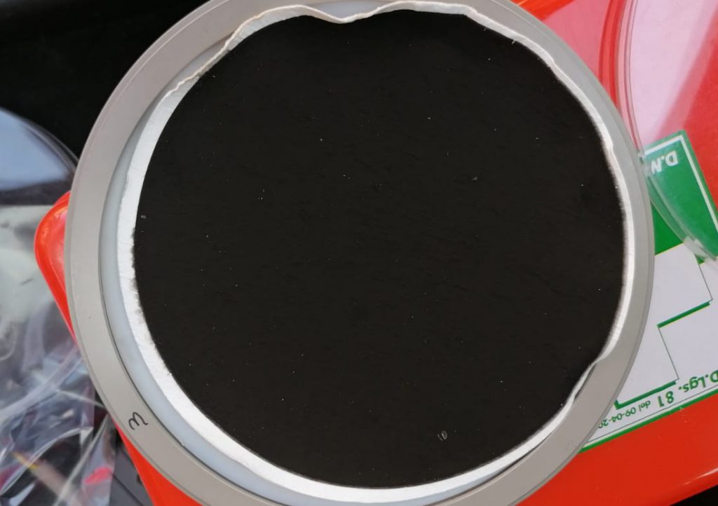 Filtro del campionatore installato ai depositi della Loas srl ad Aprilia