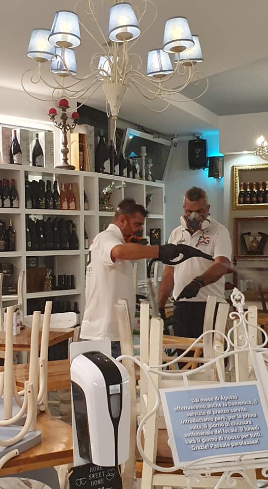 Interventi di sanificazione nel locale
