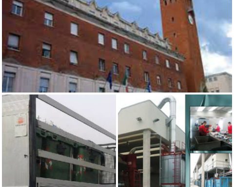 Sopra il Comune di Gaeta, sotto un mezzo della Ecocar e lo stabilimento della Del Prete srl a Sermoneta Scalo