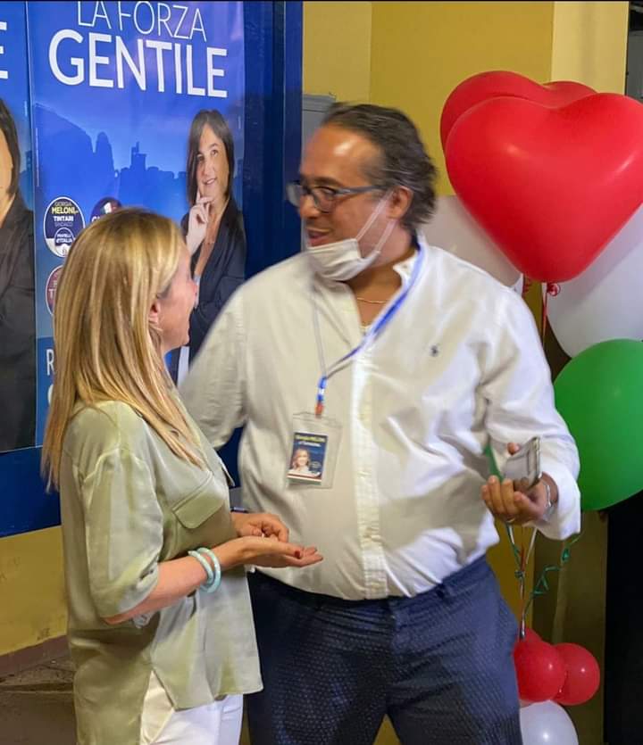 Giorgia Meloni e il consigliere comunale di Formia Pasquale Cardillo Cupo