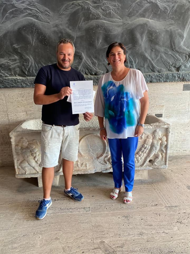 Riccardo D'Onofrio e il neo-Sindaco di Terracina Roberta Ludovica Tintari