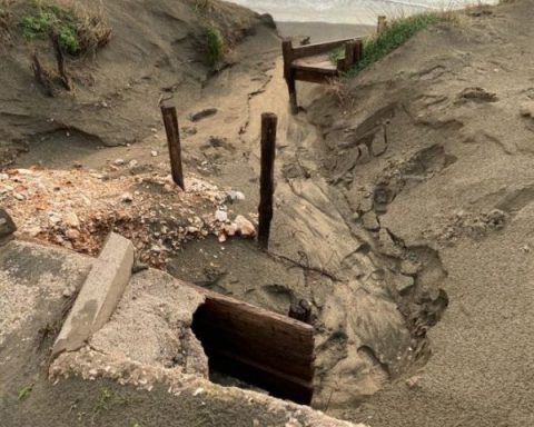 Spiaggia devastata a Sabaudia