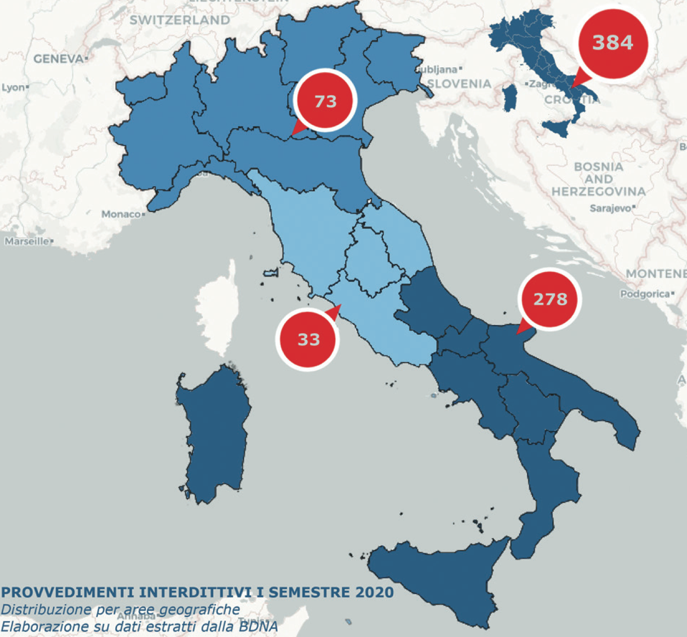 Provvedimenti interdittivi I semestre 2020