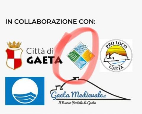 I loghi presenti sul sito di Visit Gaeta. Cerchiato in rosso il logo dell'Ente Parco Riviera di Ulisse