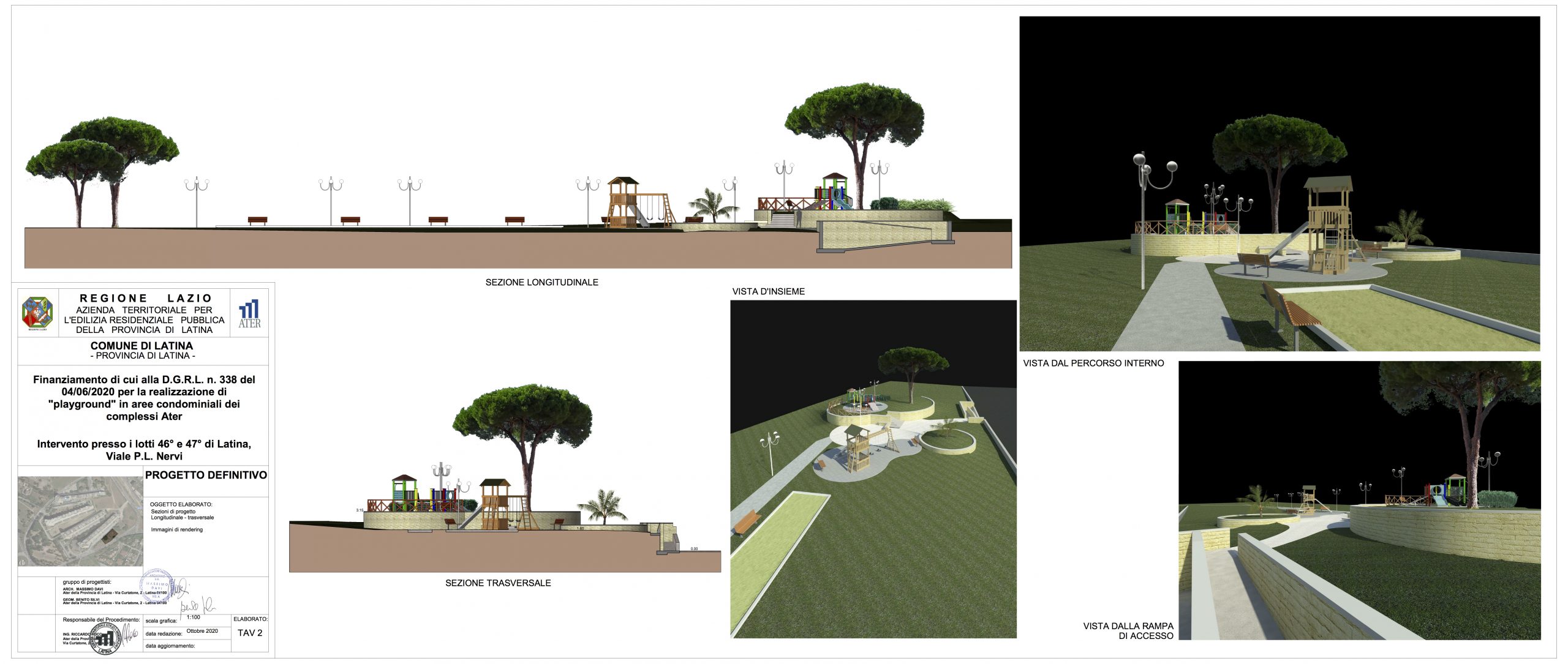 Il progetto del parco attrezzato davanti ai lotti 46 e 47