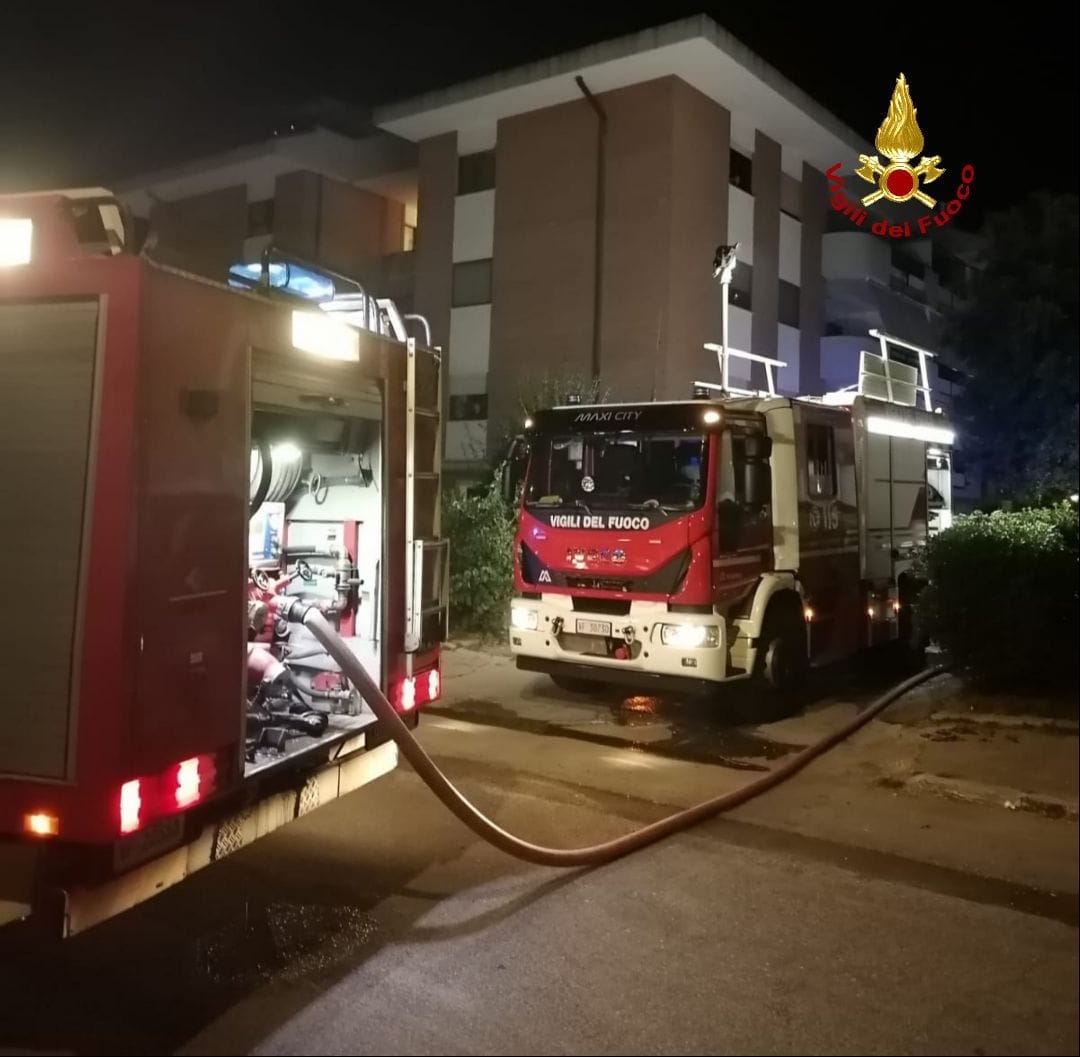 L'incendio in Via Sgambati
