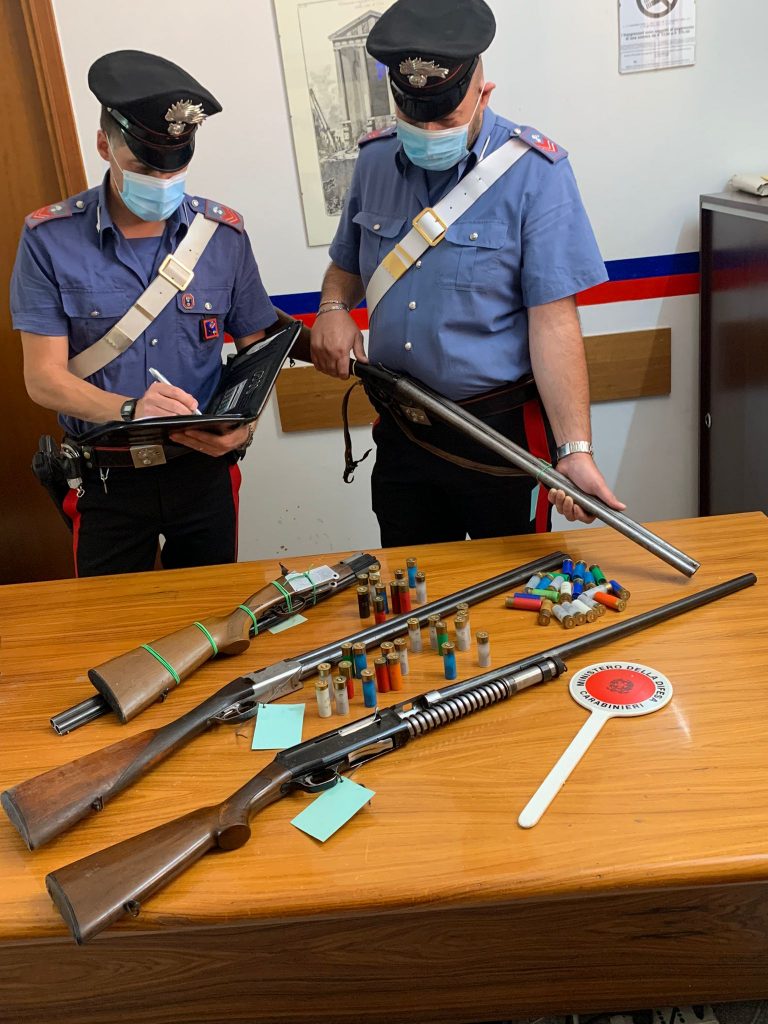 Armi e munizioni sottoposte a sequestro