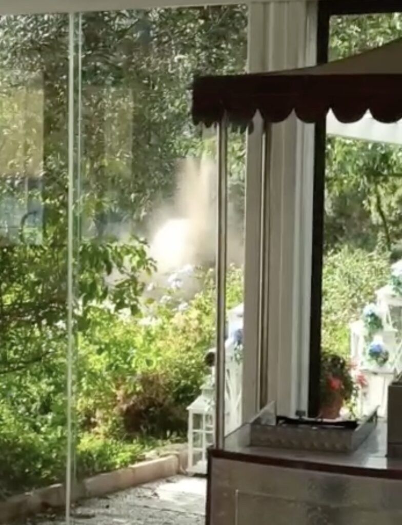 Il momento in cui è stato eseguito il brillamento della mina a Il Ninfeo