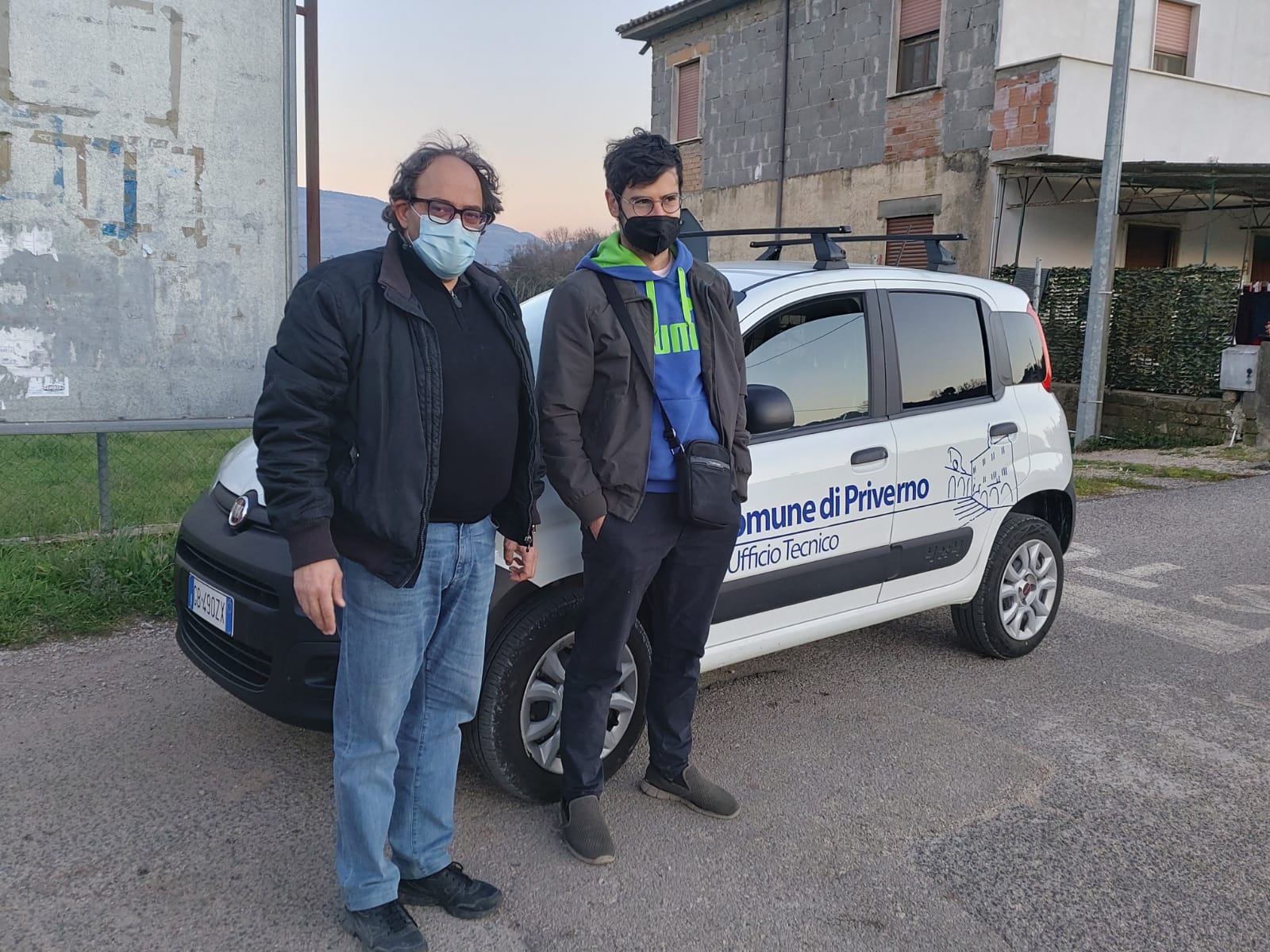 Walter Farina e Yuri Musilli durante il "tour" organizzato nelle periferie di Priverno