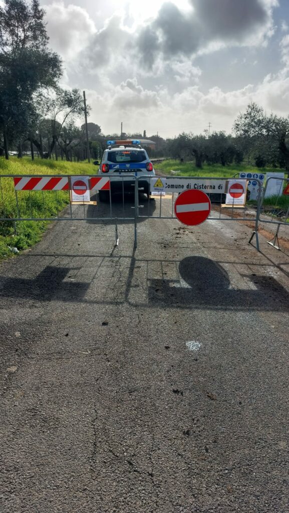 Via Civitona interdetta al traffico