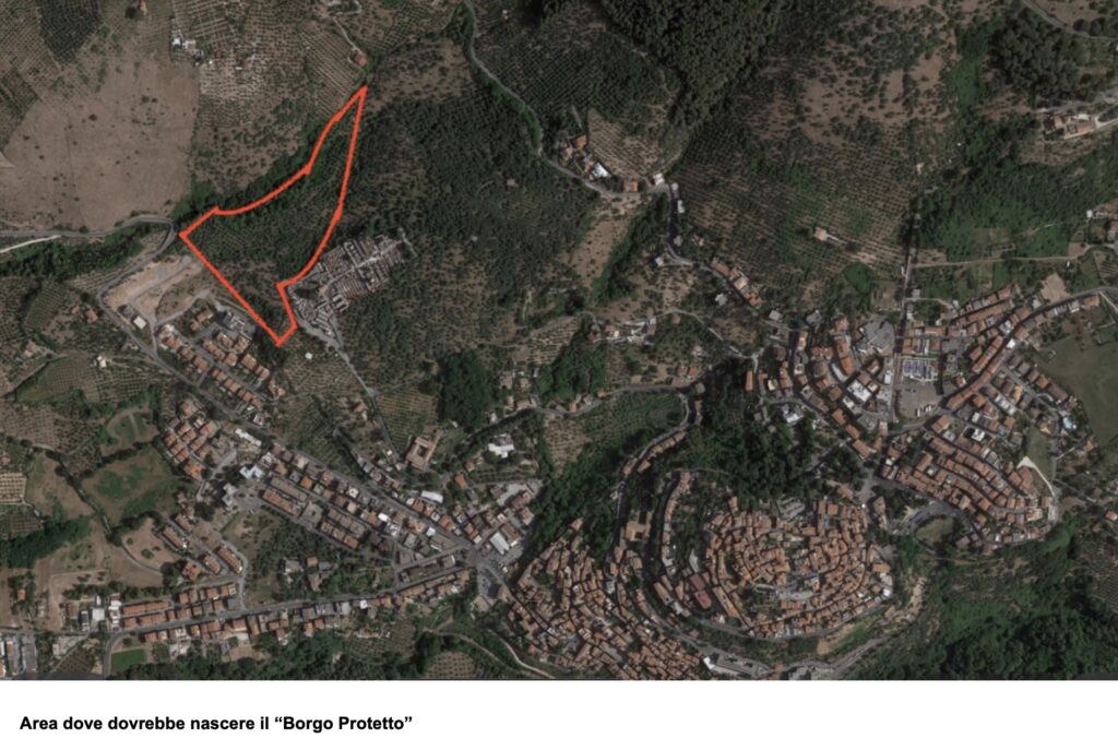 Area dove dovrebbe nascere il Borgo Protetto