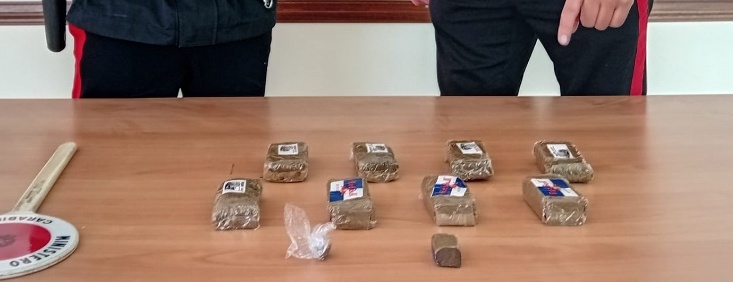 La droga sequestrata dai Carabinieri