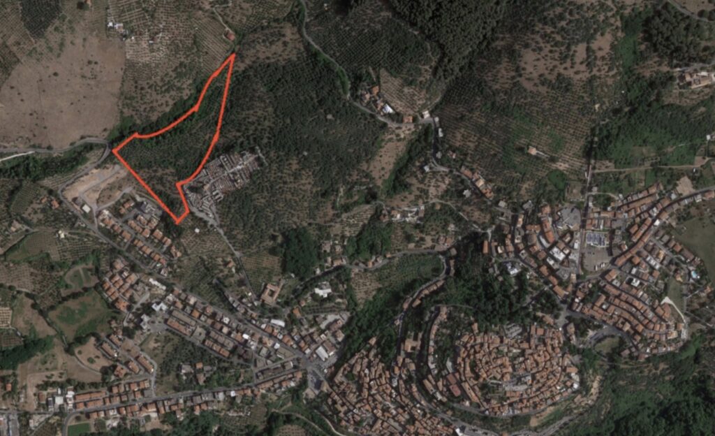 L'area dove dovrebbe nascere il Borgo Protetto a Cori